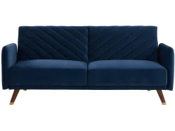 Driezitsbedbank Van Fluweel Joris - Blauw-Vente-unique Best