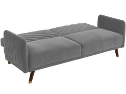 Driezitsbedbank Van Fluweel Joris - Lichtgrijs-Vente-unique New