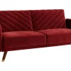 Driezitsbedbank Van Fluweel Joris - Rood-Vente-unique Sale