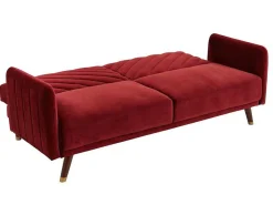 Driezitsbedbank Van Fluweel Joris - Rood-Vente-unique Sale