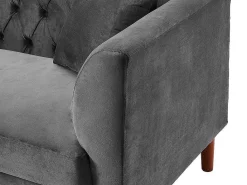 Driezits-Chesterfield-Bank Van Antracietkleurig Velours Arsene-Vente-unique Online