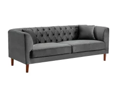 Driezits-Chesterfield-Bank Van Antracietkleurig Velours Arsene-Vente-unique Online