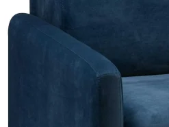 Driezits-Expressbedbank Van Fluweel Calife - Nachtblauw - Slaapruimte 140 Cm - Matras 14 Cm-Vente-unique Discount