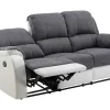 Driezits-Relaxbank Van Microvezel En Grijs En Wit Kunstleer Brody-Vente-unique Discount