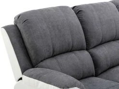 Driezits-Relaxbank Van Microvezel En Grijs En Wit Kunstleer Brody-Vente-unique Discount