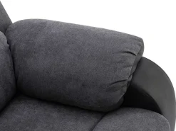 Driezits-Relaxbank Van Microvezel En Grijs En Zwart Kunstleer Brody-Vente-unique Best