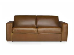 Driezits-Slaapbank 100% Buffelleer Delectea Ii - Kleur: Vintage Karamel-LINEA SOFA Hot