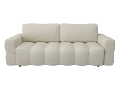 Driezitsslaapbank Van Cremekleurige Bouclestof Issoro-Vente-unique Online