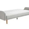 Driezitsslaapbank Van Cremekleurige Stof Venafra-Vente-unique Clearance