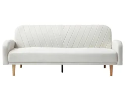 Driezitsslaapbank Van Cremekleurige Stof Venafra-Vente-unique Clearance
