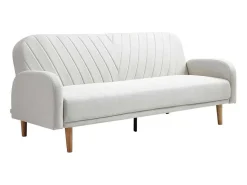 Driezitsslaapbank Van Cremekleurige Stof Venafra-Vente-unique Clearance