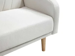 Driezitsslaapbank Van Cremekleurige Stof Venafra-Vente-unique Clearance