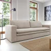 Driezitsslaapbank Van Cremewit Ribfluweel Tilia.-Vente-unique Clearance
