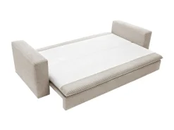 Driezitsslaapbank Van Cremewit Ribfluweel Tilia.-Vente-unique Clearance