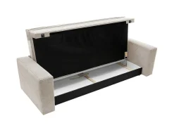 Driezitsslaapbank Van Cremewit Ribfluweel Tilia.-Vente-unique Clearance
