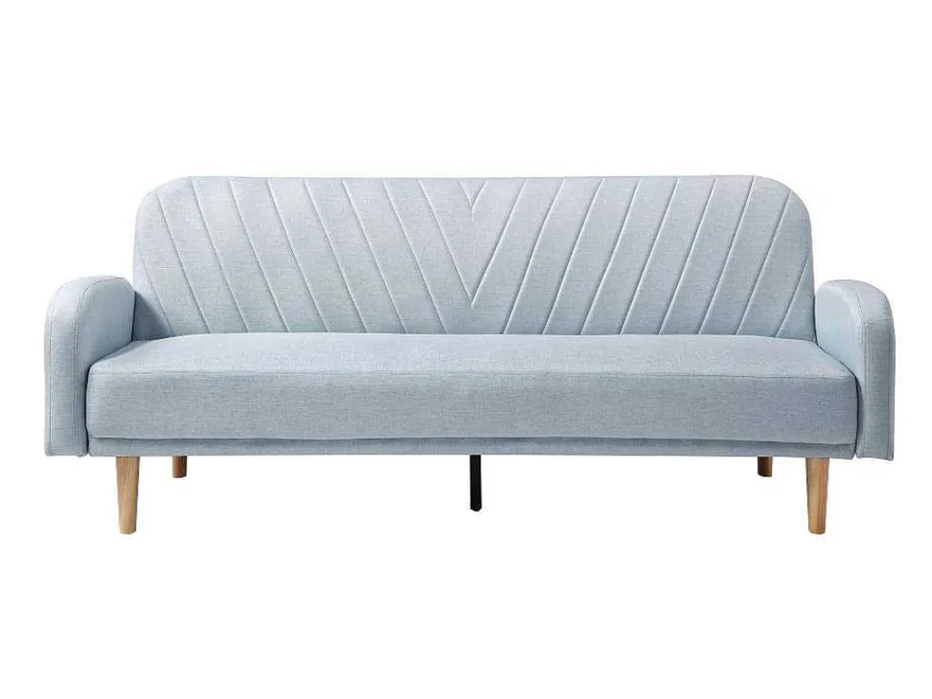 Driezitsslaapbank Van Lichtblauwe Stof Venafra-Vente-unique Sale
