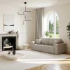 Driezitsslaapbank Van Lichtgrijze Bouclestof Issoro-Vente-unique Outlet