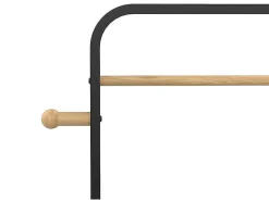 Dubbele Kledingrek Selin - L65 Cm - Zwart Metaal En Beukenhout-Vente-unique Clearance