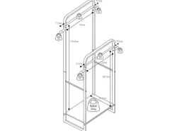 Dubbele Kledingrek Selin - L65 Cm - Zwart Metaal En Beukenhout-Vente-unique Clearance