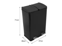 Dubbele Pedaalemmer 60 L - Zwart-Monstershop