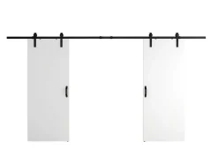 Dubbele Schuifdeur - 2 X H205 X L83 Cm - Mdf + Wit Pvc - Varin-Vente-unique Clearance