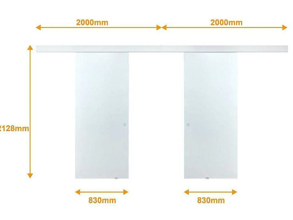 Dubbele Schuifdeur In Opbouw - H205 X L166 Cm - Gehard Glas - Alina-Vente-unique Online