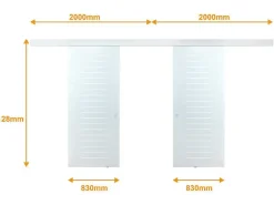 Dubbelwandige Schuifdeur - H205 X L166Cm - Gehard Glas - Astana-Vente-unique Discount
