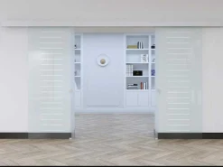 Dubbelwandige Schuifdeur - H205 X L166Cm - Gehard Glas - Astana-Vente-unique Discount