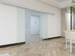 Dubbelwandige Schuifdeur - H205 X L166Cm - Gehard Glas - Astana-Vente-unique Discount
