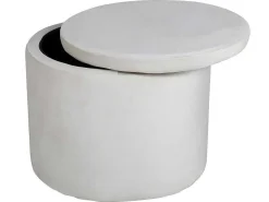 Dunken Poef, Hocker Met Opbergruimte O51Cm Velours Beige.-Venture Home Clearance