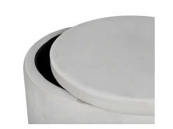 Dunken Poef, Hocker Met Opbergruimte O51Cm Velours Beige.-Venture Home Clearance