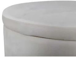 Dunken Poef, Hocker Met Opbergruimte O51Cm Velours Beige.-Venture Home Clearance