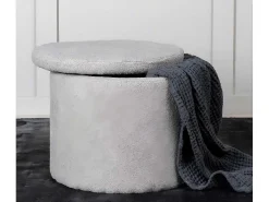 Dunken Poef, Hocker Met Opbergruimte O51Cm Teddystof Bruin.-Venture Home Hot