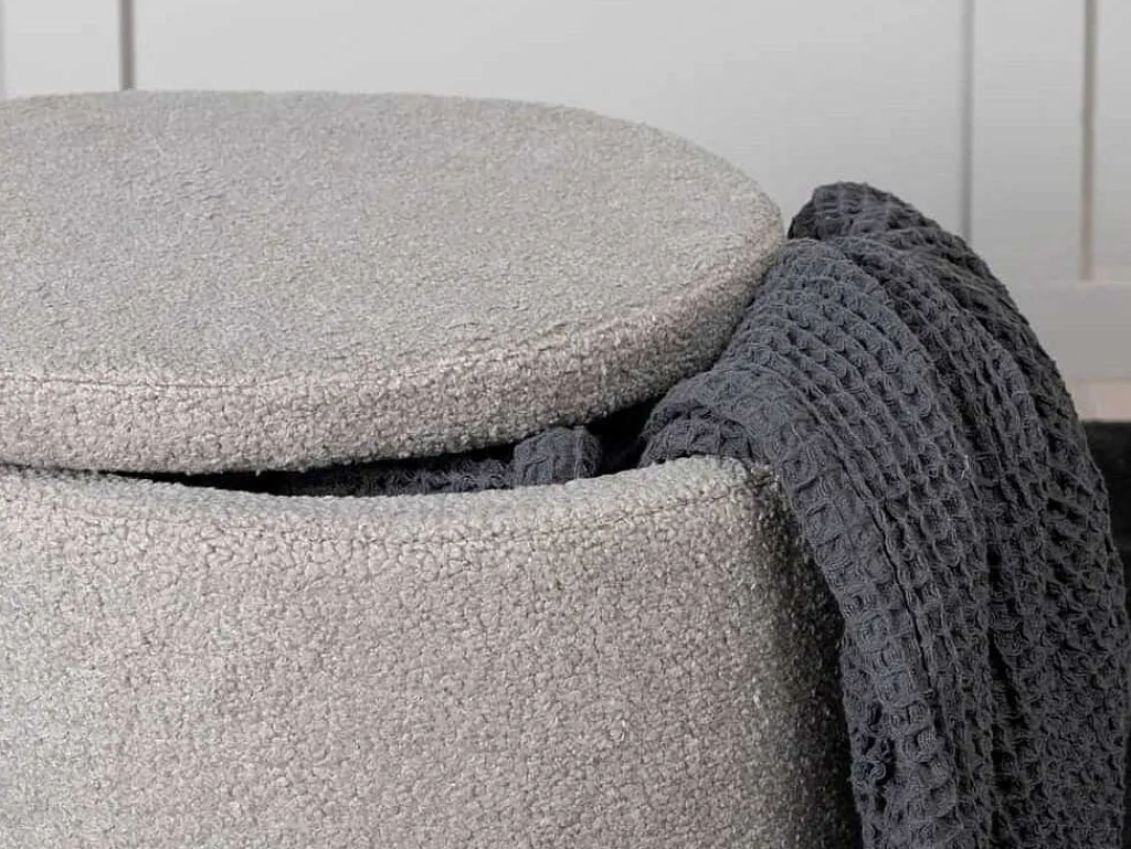 Dunken Poef, Hocker Met Opbergruimte O51Cm Teddystof Bruin.-Venture Home Hot