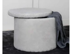 Dunken Poef, Hocker Met Opbergruimte O51Cm Teddystof Bruin.-Venture Home Hot