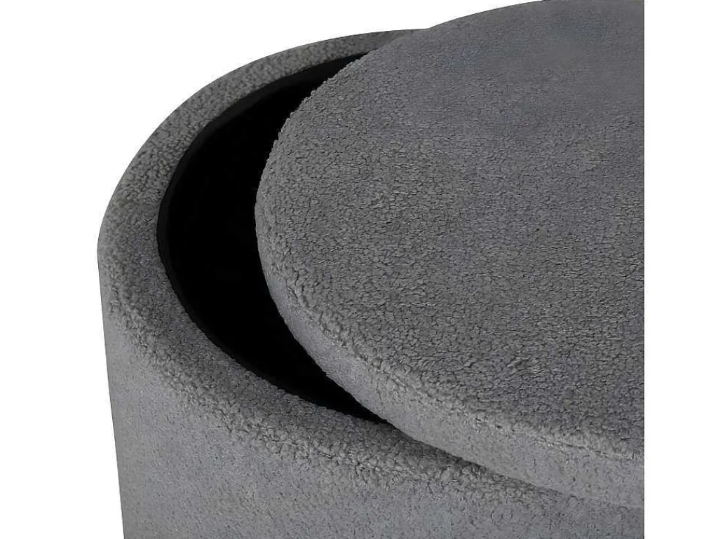 Dunken Poef, Hocker Met Opbergruimte O51Cm Teddystof Bruin.-Venture Home Hot