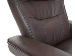 Edmonton Fauteuil Met Kruk, Bruin, Naturel Bruin-Vente-unique Hot