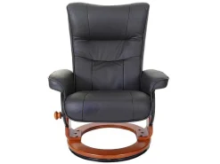 Edmonton Fauteuil Met Kruk, Zwart, Honingkleurig-Vente-unique Discount