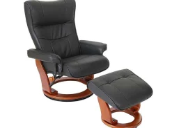 Edmonton Fauteuil Met Kruk, Zwart, Honingkleurig-Vente-unique Discount