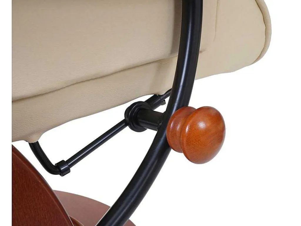 Edmonton Fauteuil Met Kruk, Creme, Honingkleurig-Vente-unique