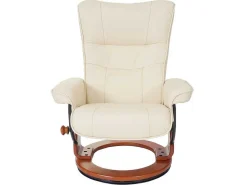 Edmonton Fauteuil Met Kruk, Creme, Honingkleurig-Vente-unique