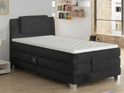 Eenpersoons Boxspring Met Elektrische Bedbodem + Matras En Dekmatras Castel - 100X200Cm - Antraciet-Palacio Sale