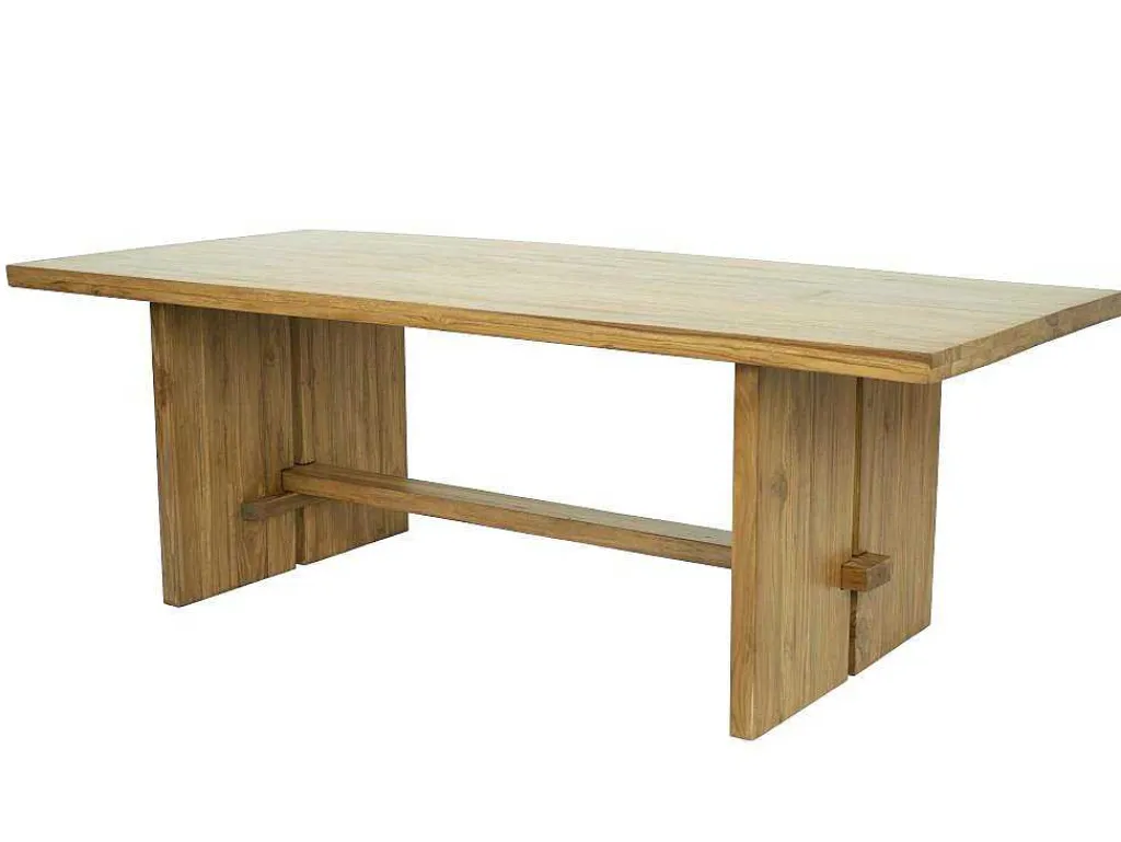 Eettafel 8 Plaatsen Van Teakhout - Kleur: Naturel - Lenida-Vente-unique Online