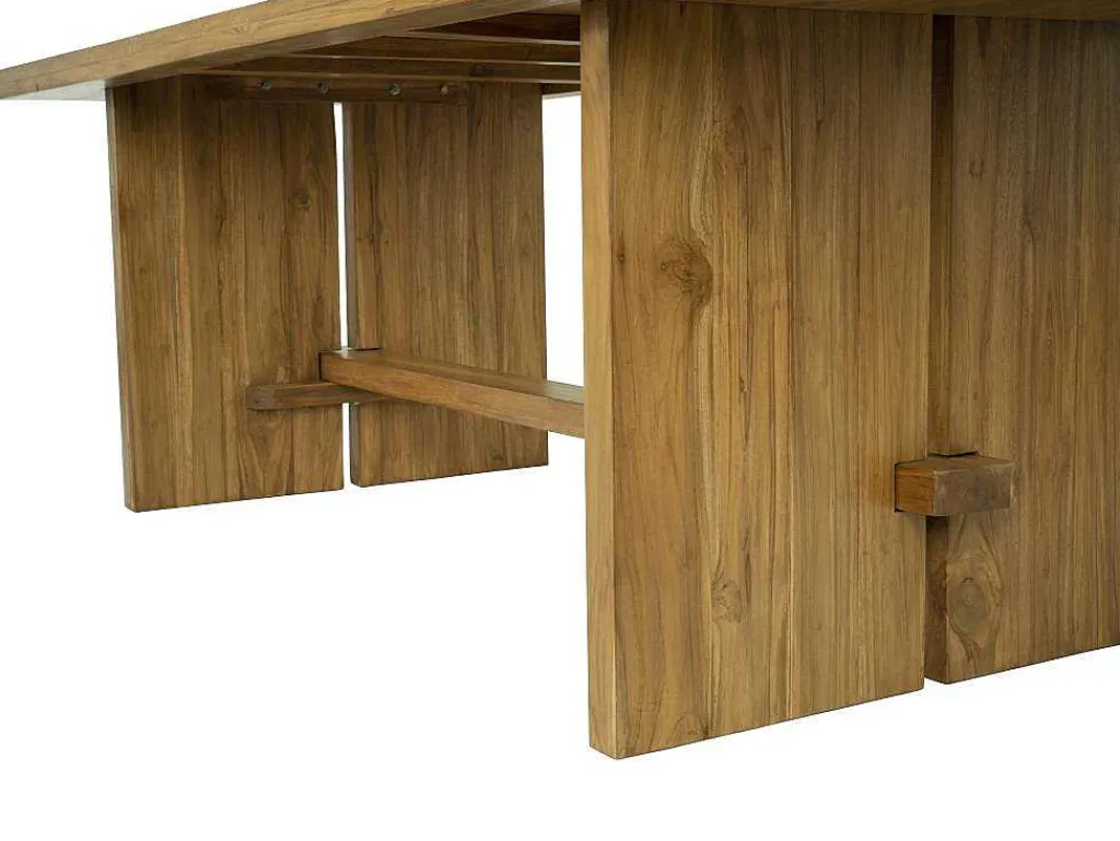 Eettafel 8 Plaatsen Van Teakhout - Kleur: Naturel - Lenida-Vente-unique Online