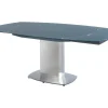 Eettafel Talicia Uitschuifbaar Van Gehard Glas En Metaal - 6 Tot 8 Personen - Grijs-Vente-unique New