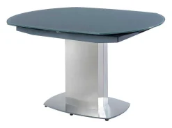 Eettafel Talicia Uitschuifbaar Van Gehard Glas En Metaal - 6 Tot 8 Personen - Grijs-Vente-unique New