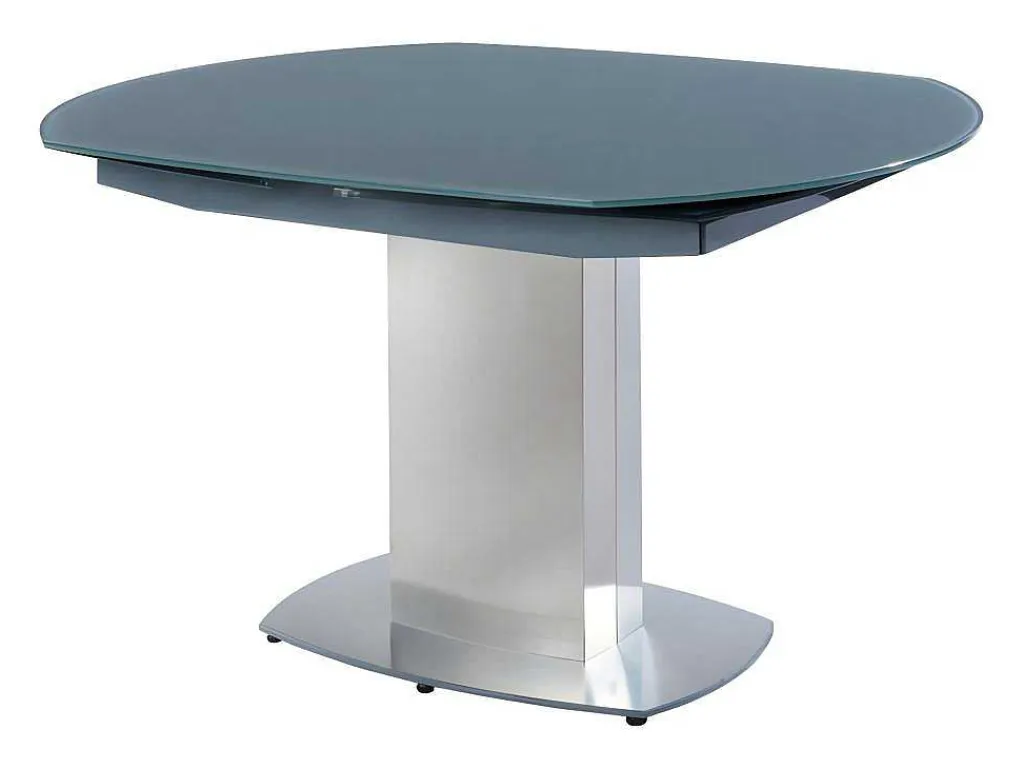 Eettafel Talicia Uitschuifbaar Van Gehard Glas En Metaal - 6 Tot 8 Personen - Grijs-Vente-unique New