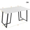 Eettafel 140X80 Cm - Metalen Structuur - Marmerpatroon Fineer - Wit & Zwart-ModernLuxe New