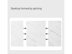 Eettafel 140X80 Cm - Metalen Structuur - Marmerpatroon Fineer - Wit & Zwart-ModernLuxe New