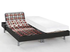 Elektrisch Bed - Bedbodem En Matras - Latex Cassiopee Iii Van - Okin Motoren - 2 X 90 X 200 Cm - Zwart-DREAMEA Online